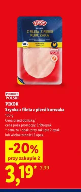 Szynka z fileta z piersi kurczaka Pikok