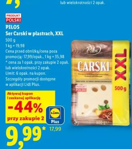Ser carski w plastrach XXL Pilos
