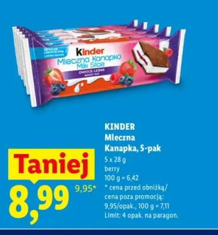 Mleczna Kanapka berry Kinder 5-pak