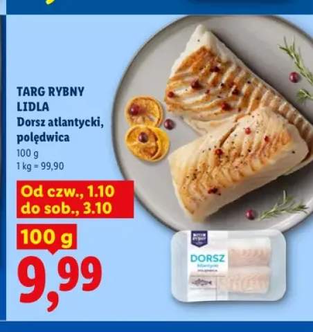 Dorsz atlantycki polędwica Targ Rybny Lidla