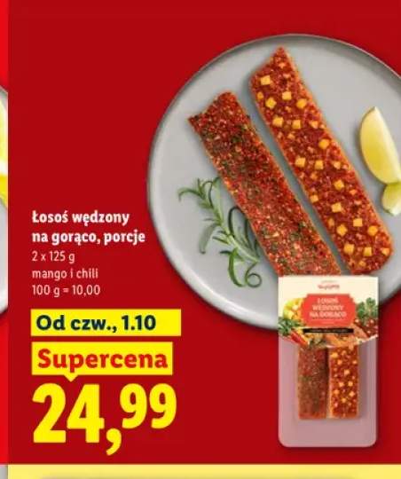 Łosoś wędzony na gorąco porcje mango i chili 2-pak 125 g