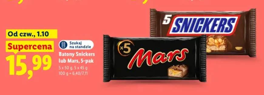 Batony Snickers 5-pak +1 wariant