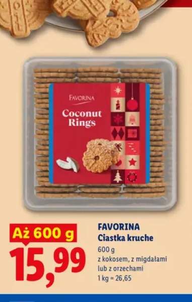 Ciastka kruche z kokosem Favorina +2 warianty