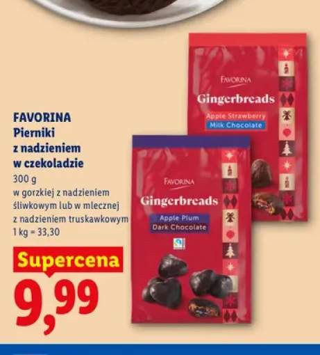 Pierniki z nadzieniem w czekoladzie gorzkiej z nadzieniem śliwkowym Favorina +1 wariant