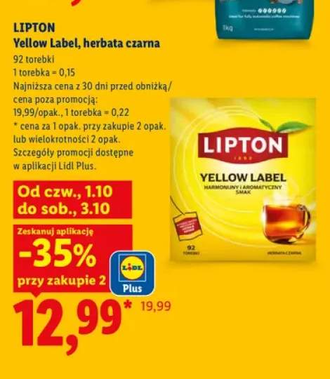 Herbata czarna Lipton Yellow Label