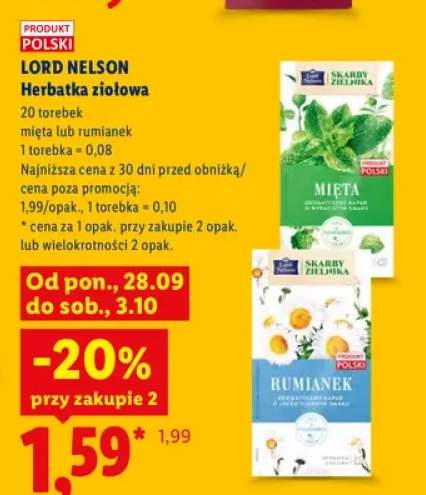 Herbatka ziołowa Lord Nelson mięta +1 wariant