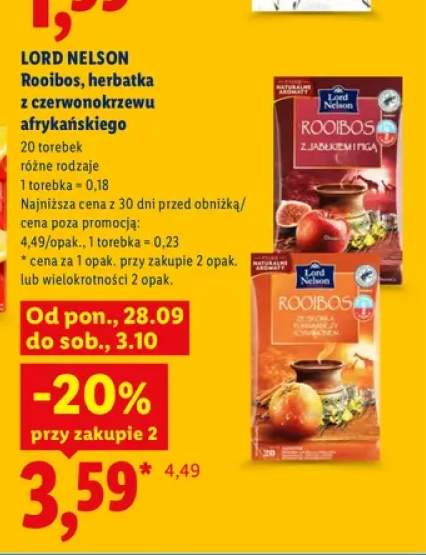 Herbatka z czerwonokrzewu afrykańskiego Lord Nelson Rooibos z jabłkiem i figą +1 wariant