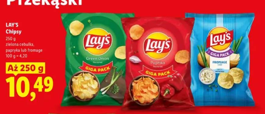 Chipsy zielona cebulka Lay's +2 warianty