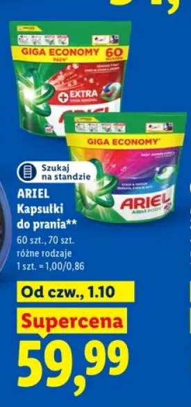 Kapsułki do prania Ariel 60 szt. +1 wariant