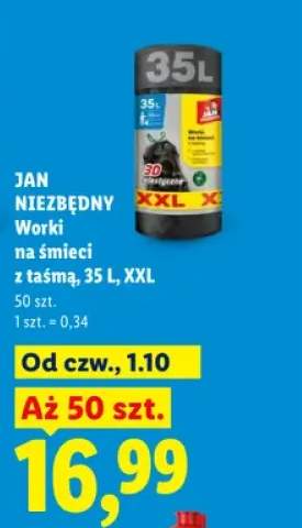 Worki na śmieci z taśmą 35 l XXL Jan Niezbędny