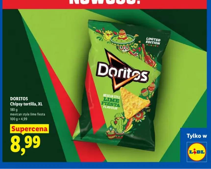 Chipsy tortilla XL mexican style lime fiesta Doritos