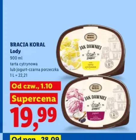 Lody tarta cytrynowa Bracia Koral +1 wariant