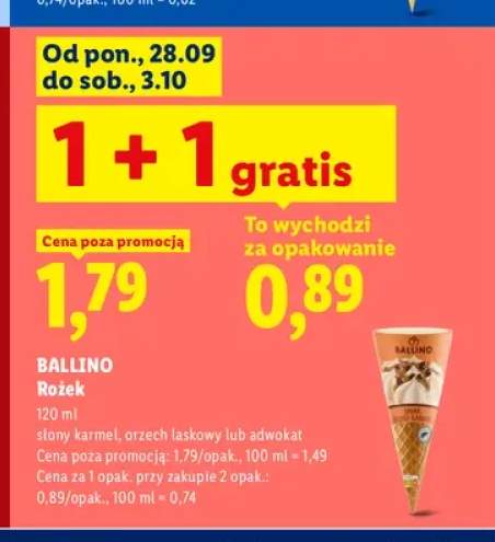 Rożek słony karmel Ballino +2 warianty