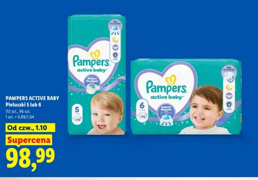 Pieluszki Pampers Active Baby 5 +1 wariant