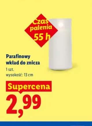 Parafinowy wkład do znicza