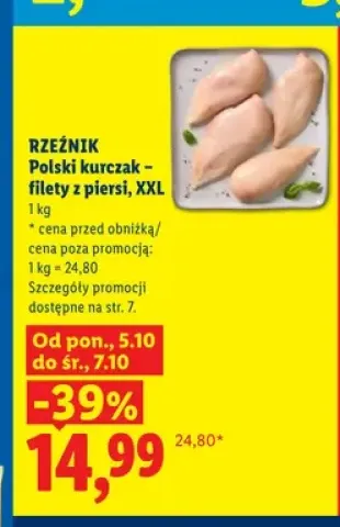 Polski kurczak filety z piersi XXL Rzeźnik