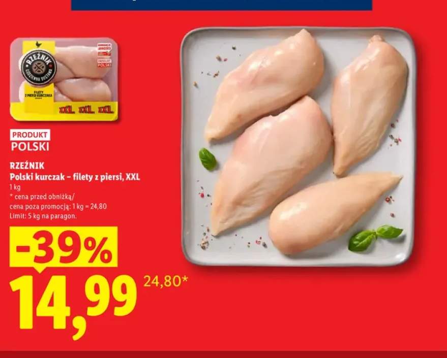 Polski kurczak filety z piersi XXL Rzeźnik