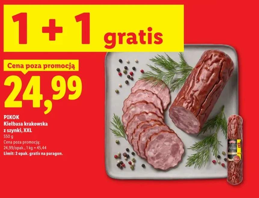 Kiełbasa krakowska z szynki XXL Pikok