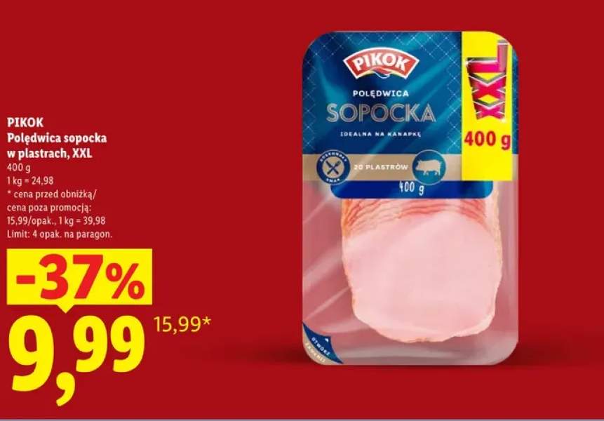 Polędwica sopocka w plastrach XXL Pikok