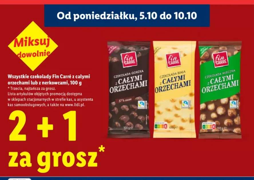 Czekolada gorzka z całymi orzechami Fin Carré +3 warianty