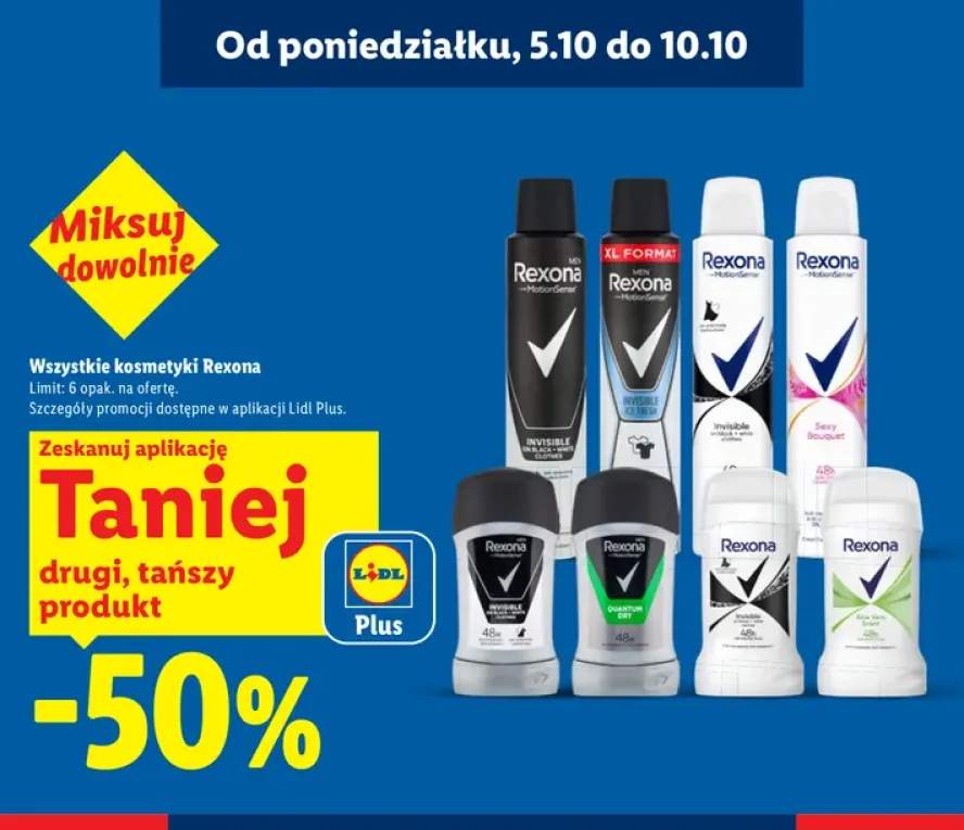 Kosmetyki Rexona +8 wariantów