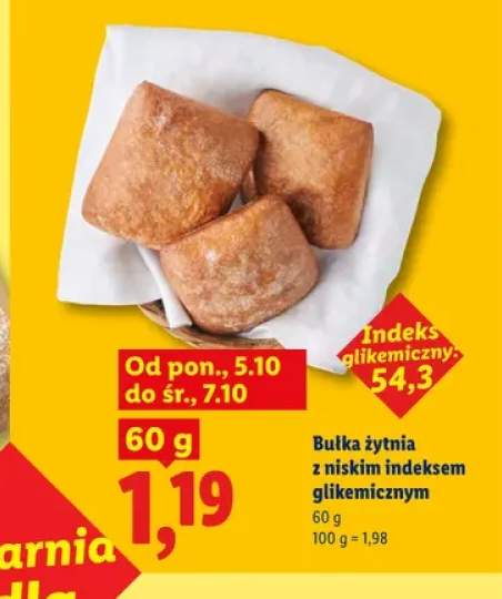 Bułka żytnia z niskim indeksem glikemicznym
