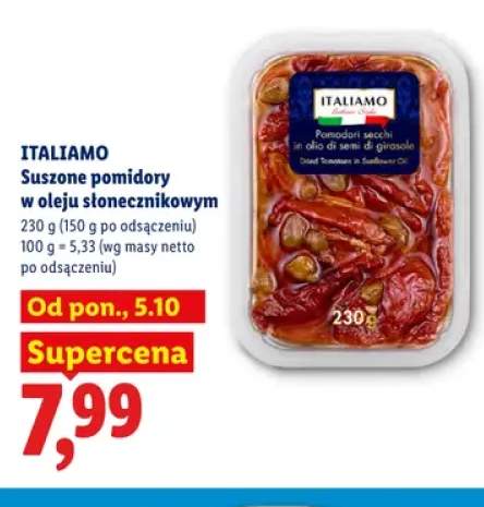 Suszone pomidory w oleju słonecznikowym Italiamo