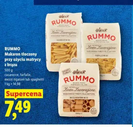 Makaron tłoczony przy użyciu matrycy z brązu casarecce Rummo +3 warianty