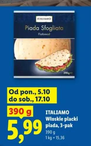 Włoskie placki piada 3-pak Italiamo