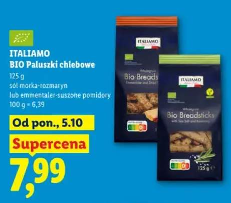 Bio paluszki chlebowe emmentaler-suszone pomidory Italiamo +1 wariant