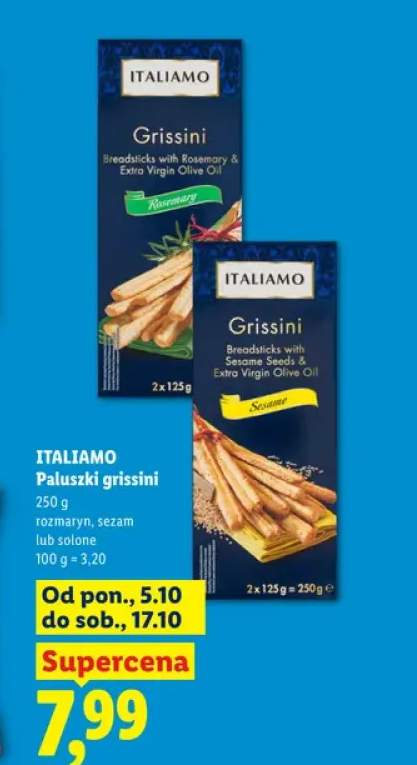Paluszki grissini rozmaryn Italiamo +2 warianty
