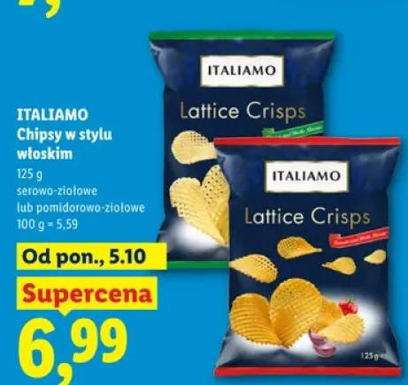 Chipsy w stylu włoskim serowo-ziołowe Italiamo +1 wariant