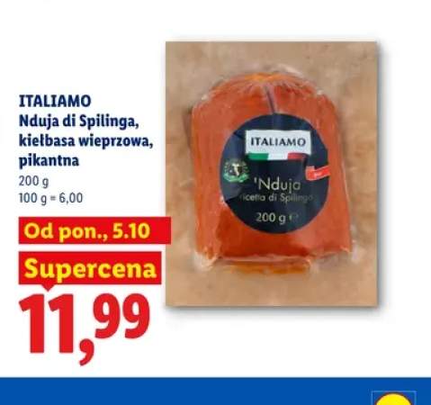 Nduja di Spilinga kiełbasa wieprzowa pikantna Italiamo