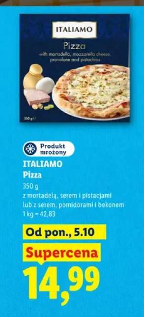 Pizza z mortadelą, serem i pistacjami Italiamo +1 wariant