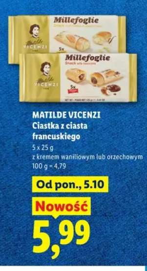 Ciastka z ciasta francuskiego z kremem waniliowym Matilde Vicenzi +1 wariant