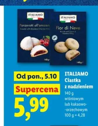 Ciastka z nadzieniem kakaowo-orzechowym Italiamo +1 wariant