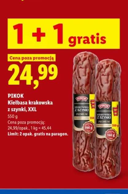 Kiełbasa krakowska z szynki XXL Pikok