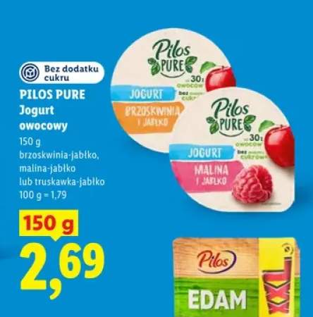 Jogurt owocowy brzoskwinia-jabłko Pilos Pure +2 warianty