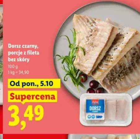 Dorsz czarny porcje z fileta bez skóry
