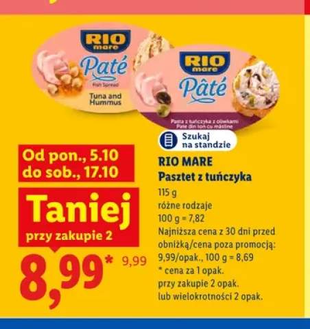 Pasztet z tuńczyka Tuna and Hummus Rio Mare +1 wariant