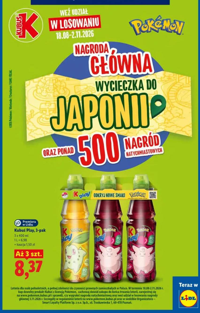 Napój Kubuś Play 3-pak