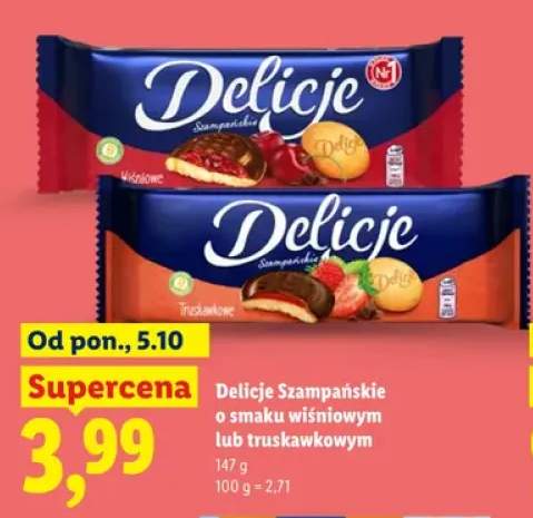 Delicje Szampańskie o smaku wiśniowym +1 wariant