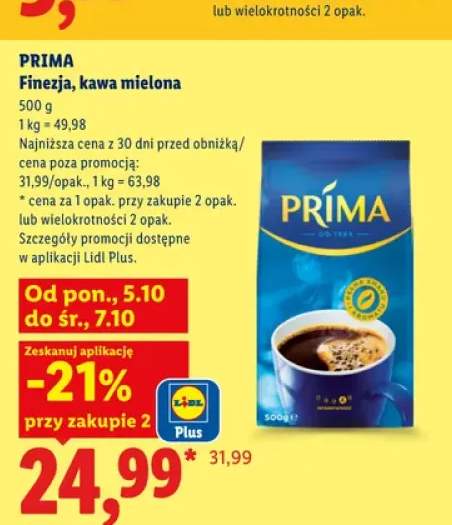 Kawa mielona Finezja Prima