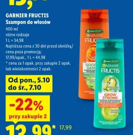 Szampon do włosów Goodbye Damage Garnier Fructis +1 wariant