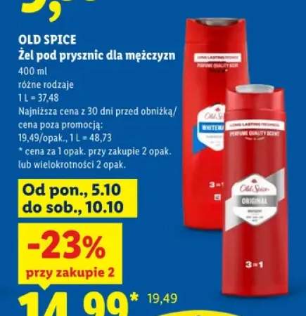 Żel pod prysznic dla mężczyzn Whitewater Old Spice +1 wariant