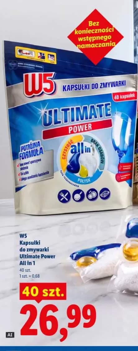 Kapsułki do zmywarki Ultimate Power All in 1 W5