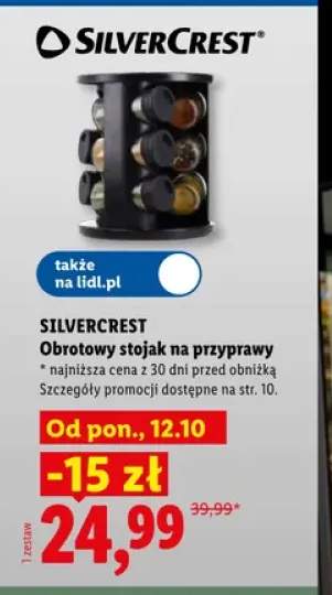 Obrotowy stojak na przyprawy Silvercrest
