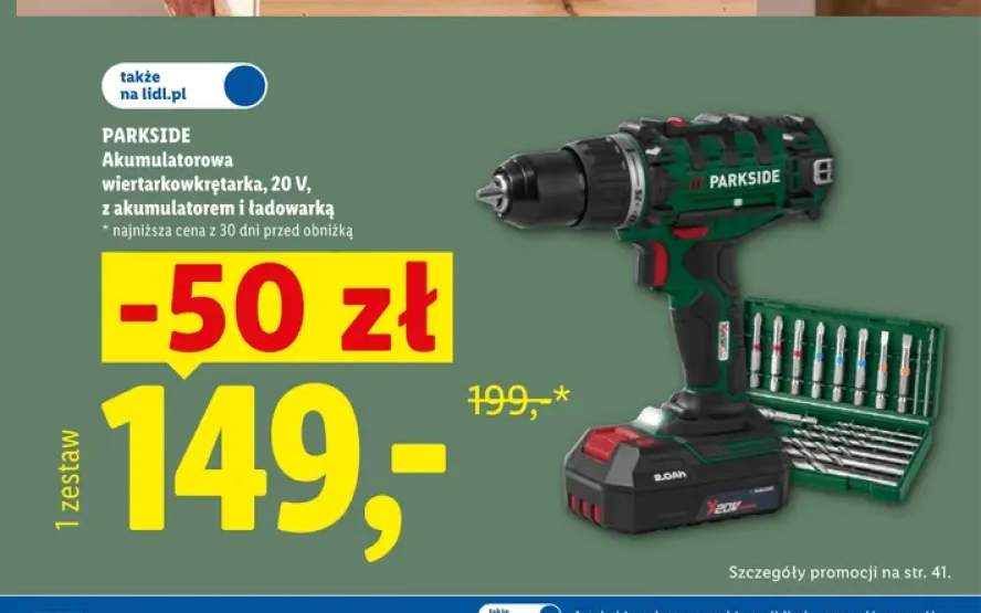 Akumulatorowa wiertarkowkrętarka z akumulatorem i ładowarką Parkside