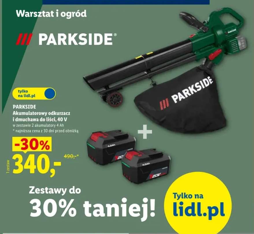 Akumulatorowy odkurzacz i dmuchawa do liści Parkside