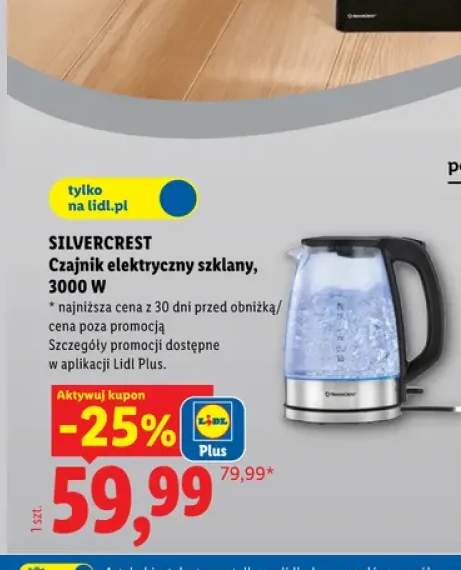 Czajnik elektryczny szklany Silvercrest